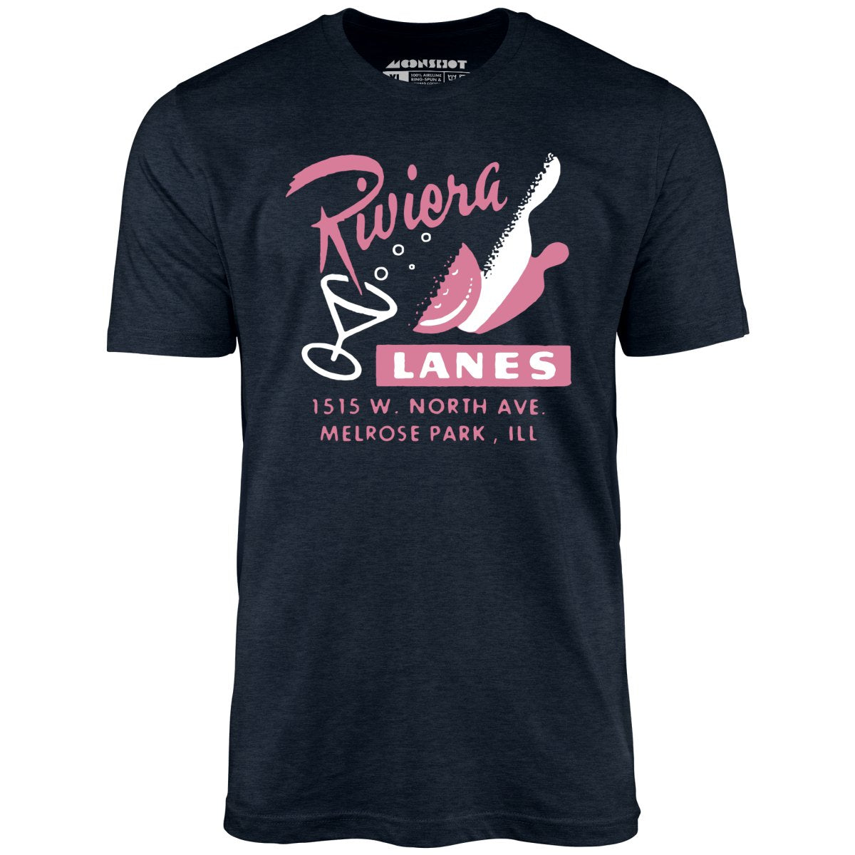 Riviera Lanes - Melrose Park, IL - Vintage Bowling Alley - Unisex T-Shirt