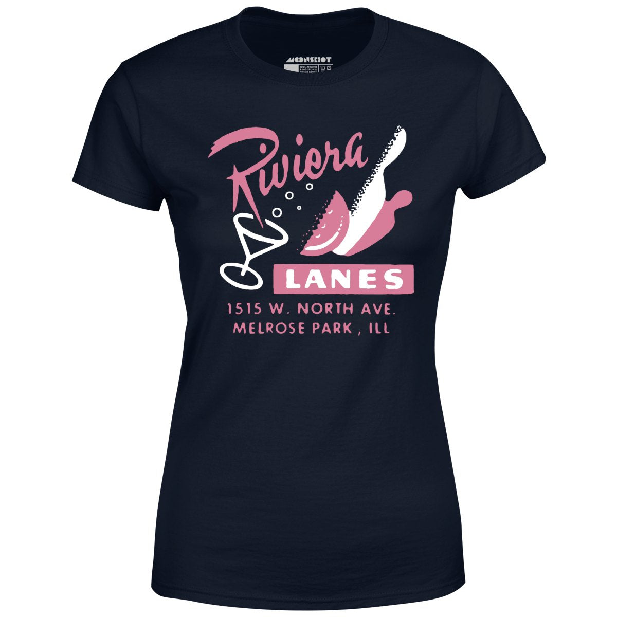 Riviera Lanes - Melrose Park, IL - Vintage Bowling Alley - Women's T-Shirt