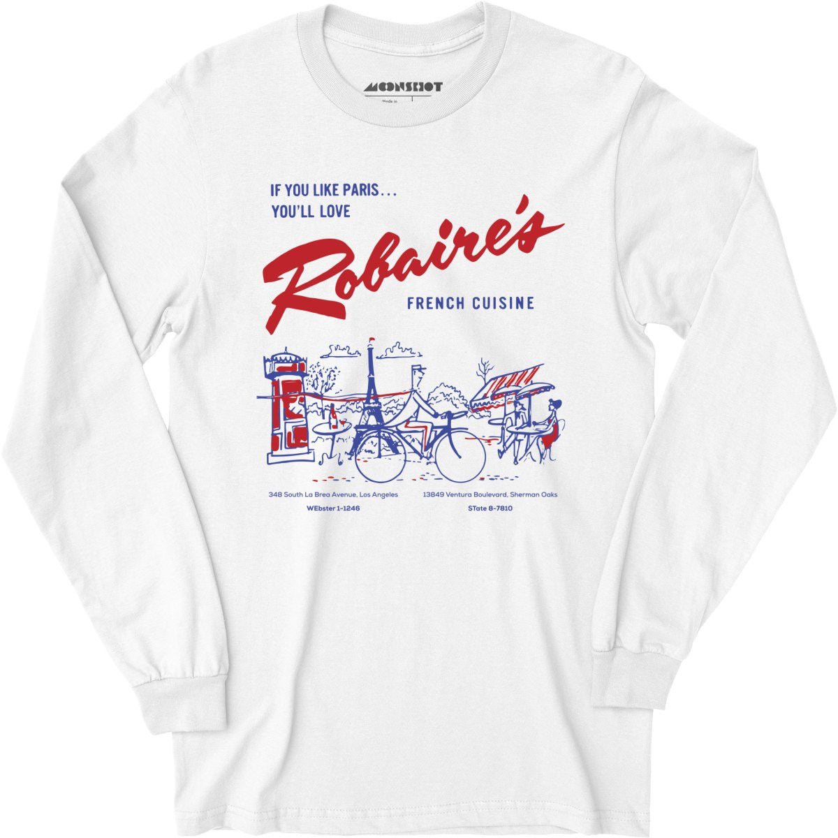 Robaire's French Cuisine - Los Angeles, CA - Vintage Restaurant - Long Sleeve T-Shirt
