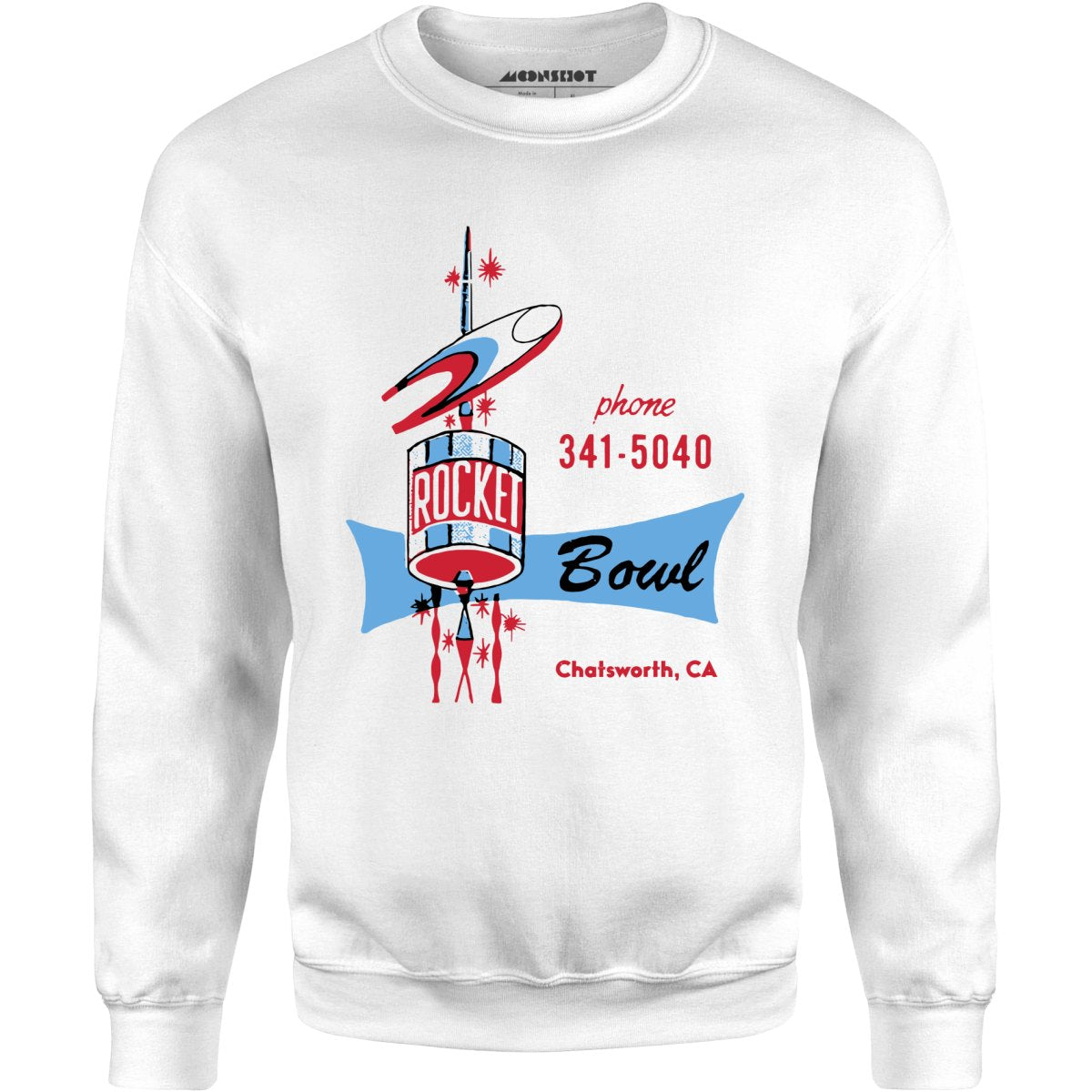 Rocket Bowl - Chatsworth, CA - Vintage Bowling Alley - Unisex Sweatshirt