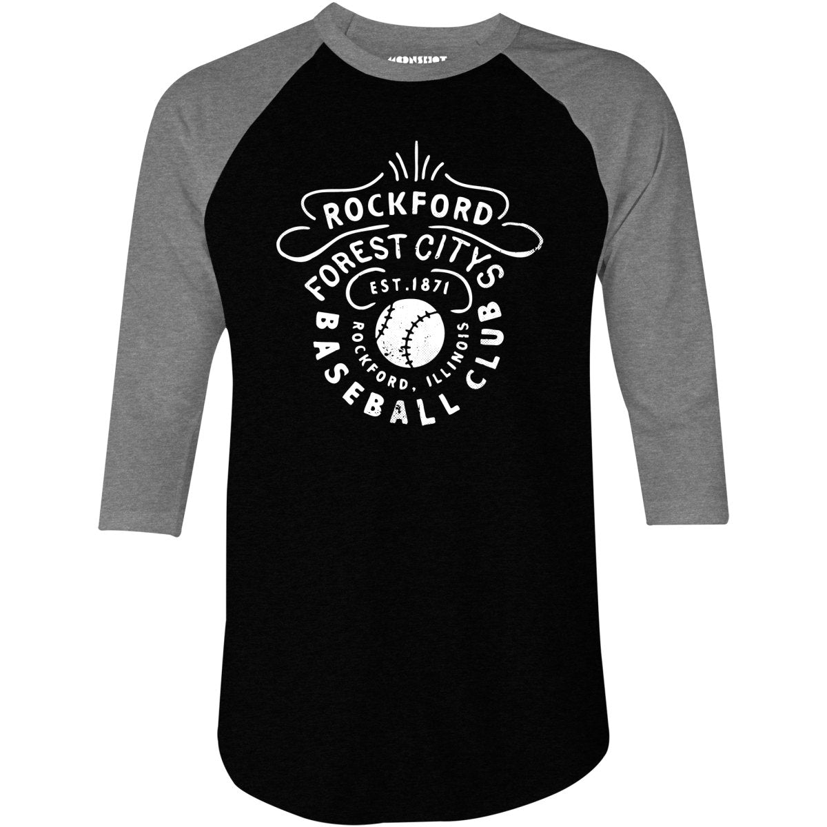 Rockford Forest Citys - Illinois - Vintage Defunct Baseball Teams - 3/4 Sleeve Raglan T-Shirt