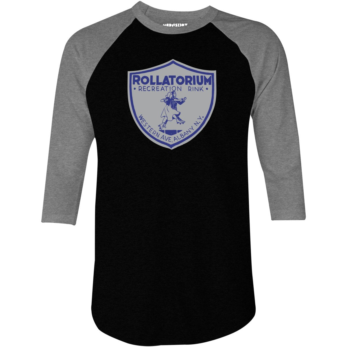 Rollatorium - Albany, NY - Vintage Roller Rink - 3/4 Sleeve Raglan T-Shirt