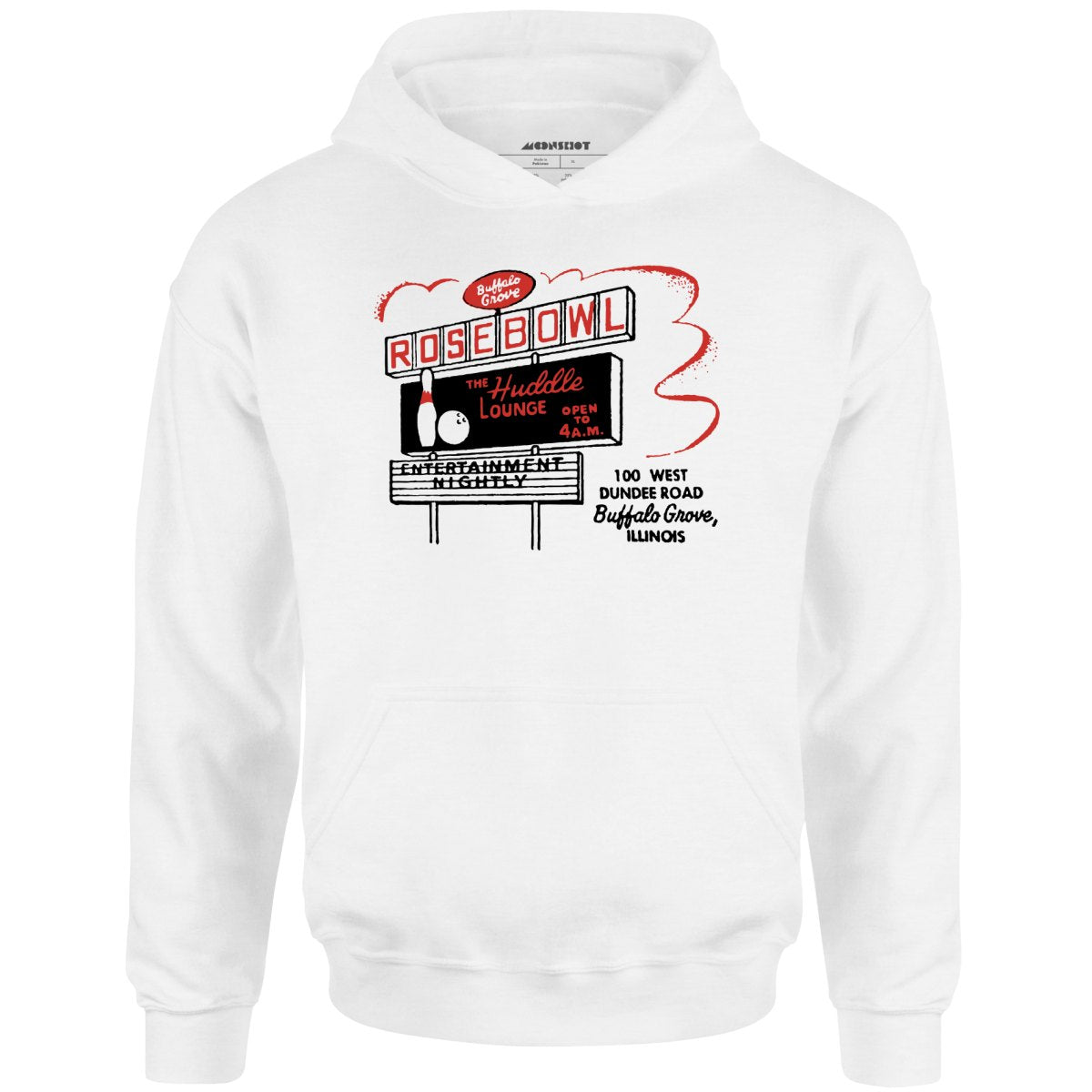 Rose Bowl - Buffalo Grove, IL - Vintage Bowling Alley - Unisex Hoodie