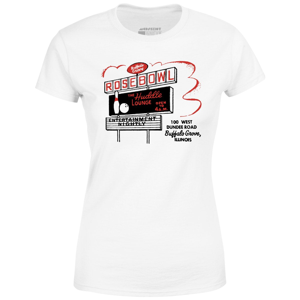 Rose Bowl - Buffalo Grove, IL - Vintage Bowling Alley - Women's T-Shirt