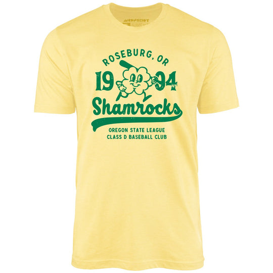 Roseburg Shamrocks - Oregon - Vintage Defunct Baseball Teams - Yellow - Full Front
