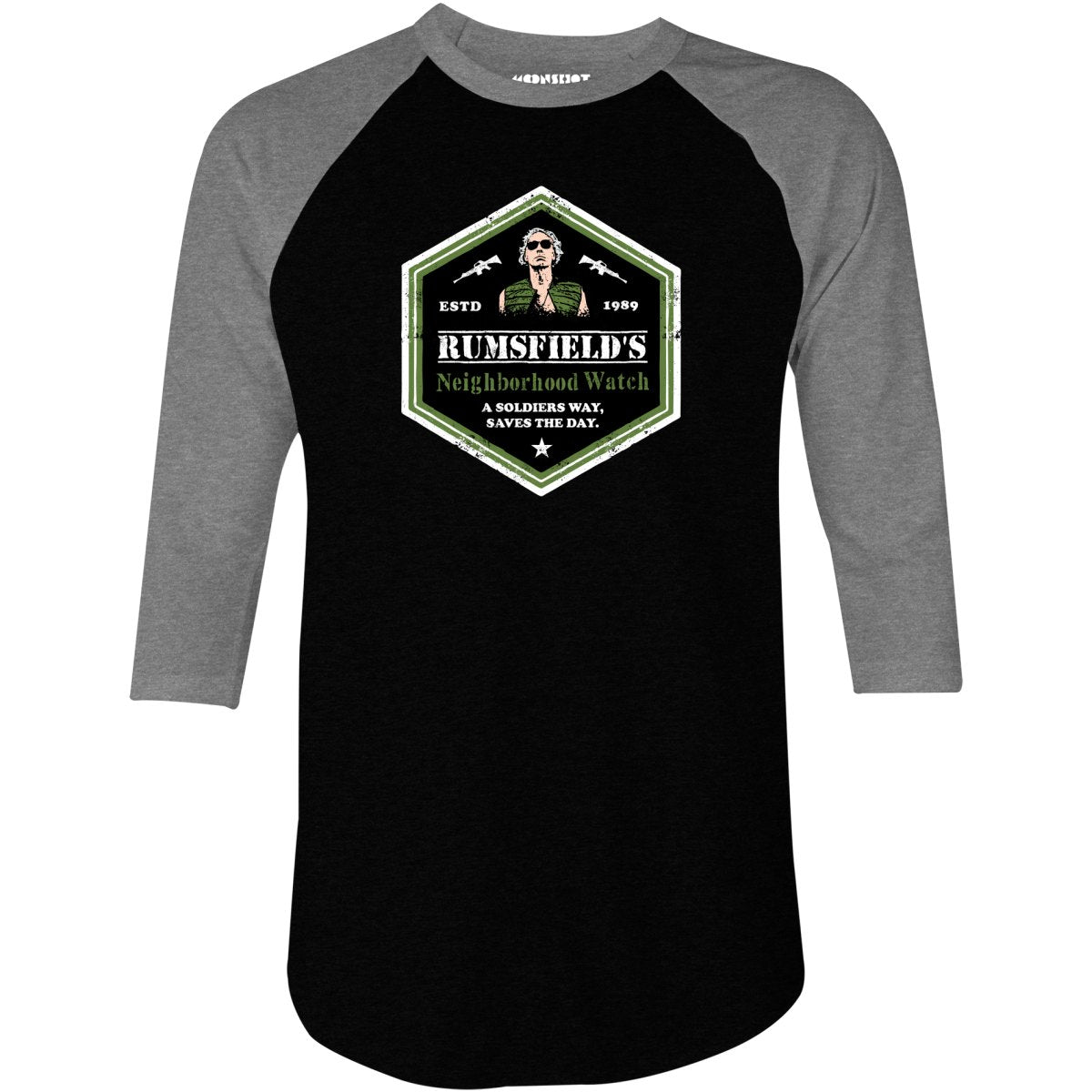 Rumsfield's Neighborhood Watch - 3/4 Sleeve Raglan T-Shirt