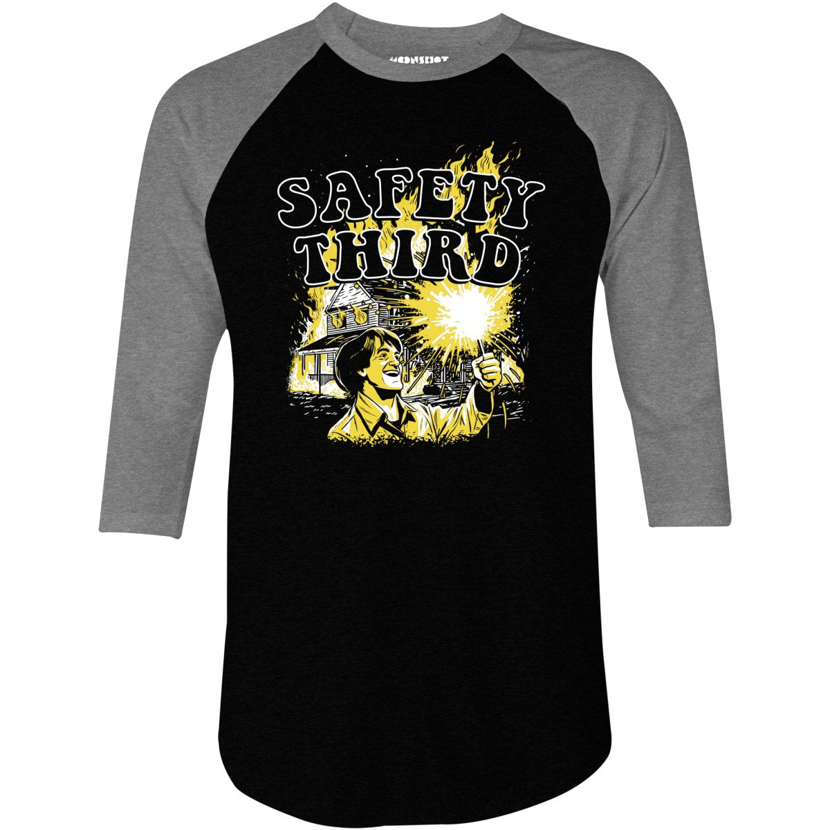 Safety Third Fire - 3/4 Sleeve Raglan T-Shirt
