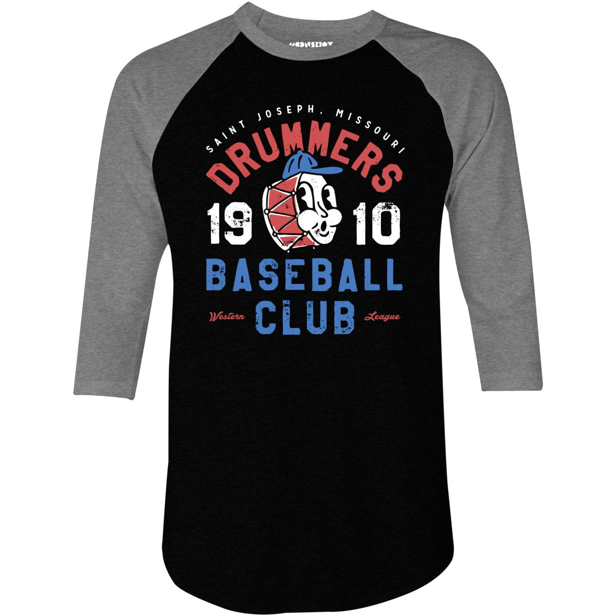 Saint Joseph Drummers - Missouri - Vintage Defunct Baseball Teams - 3/4 Sleeve Raglan T-Shirt