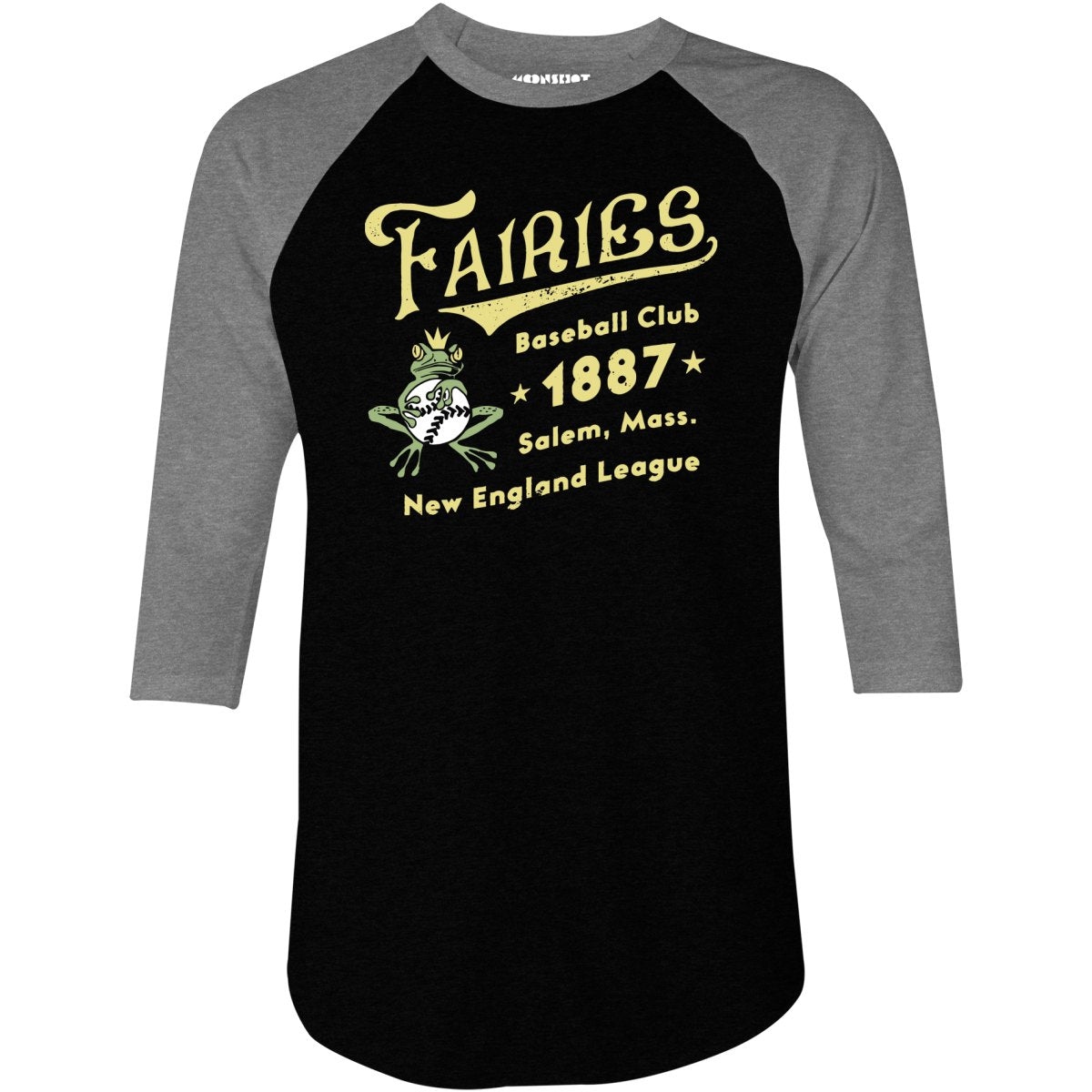 Salem Fairies - Massachusetts - Vintage Defunct Baseball Teams - 3/4 Sleeve Raglan T-Shirt