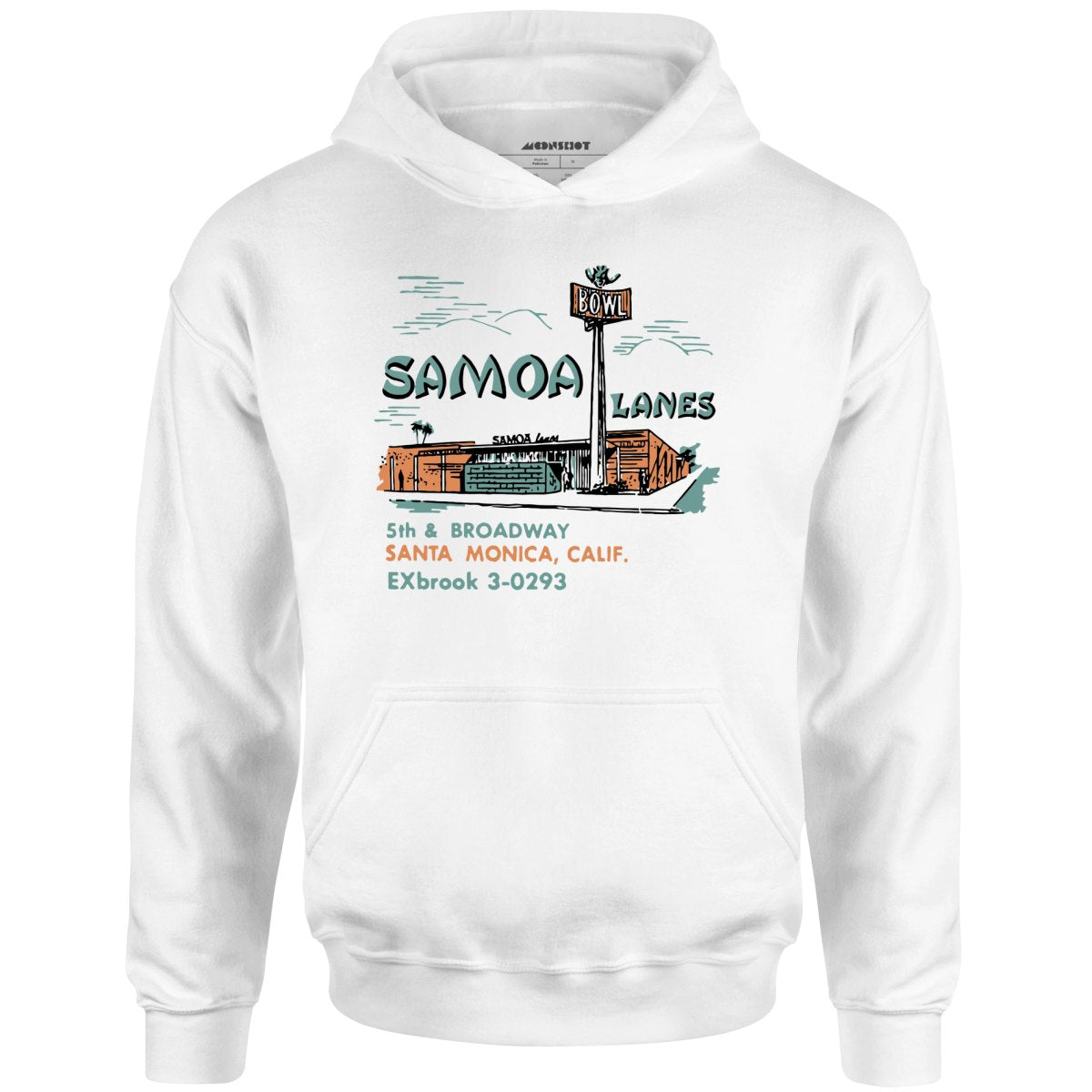 Samoa Lanes - Santa Monica, CA - Vintage Bowling Alley - Unisex Hoodie