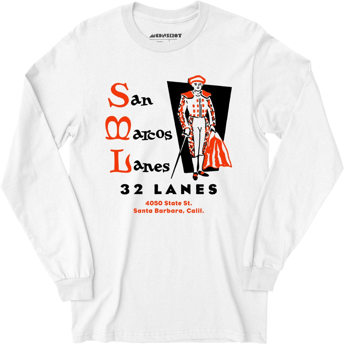 San Marcos Lanes - Santa Barbara, CA - Vintage Bowling Alley - Long Sleeve T-Shirt