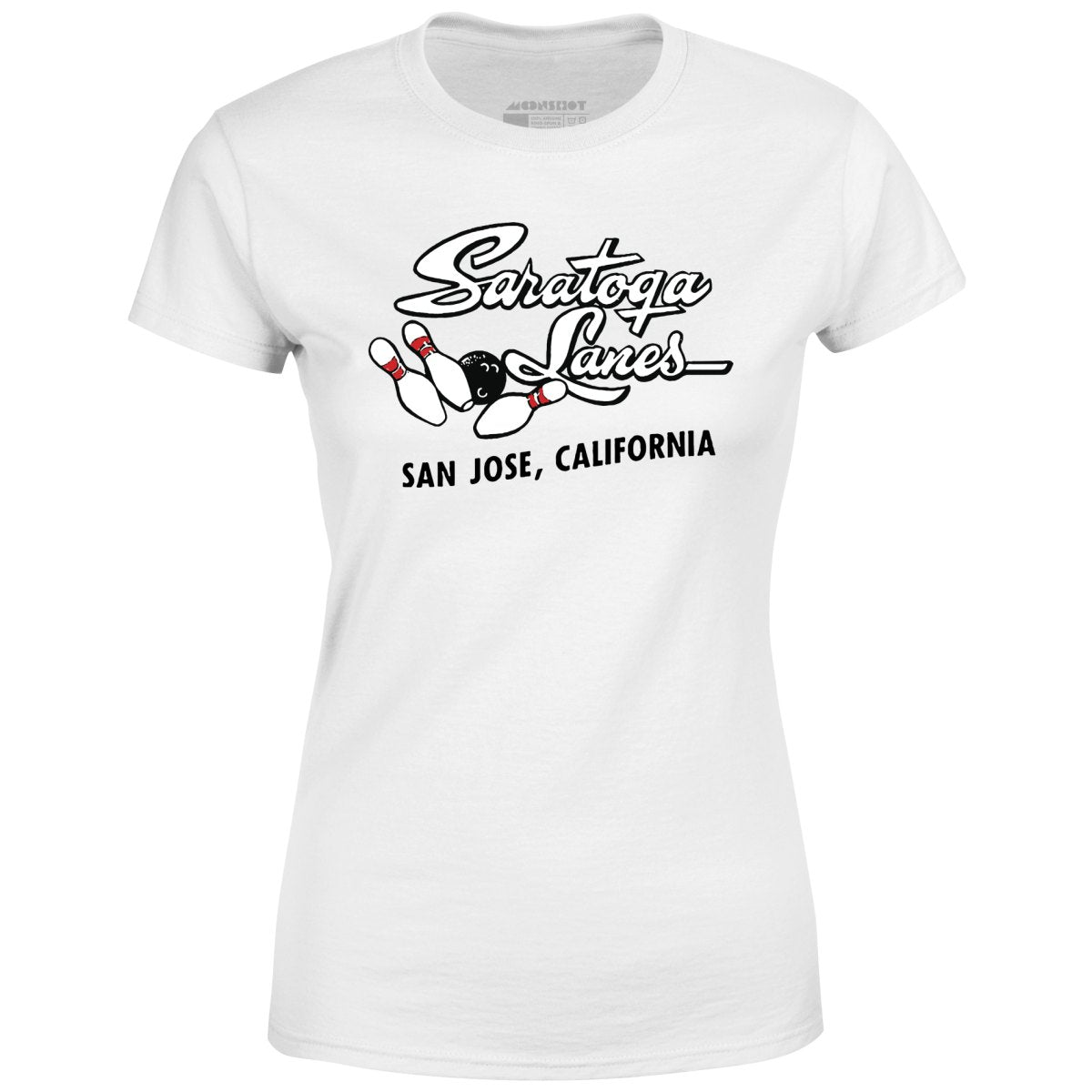 Saratoga Lanes - San Jose, CA - Vintage Bowling Alley - Women's T-Shirt