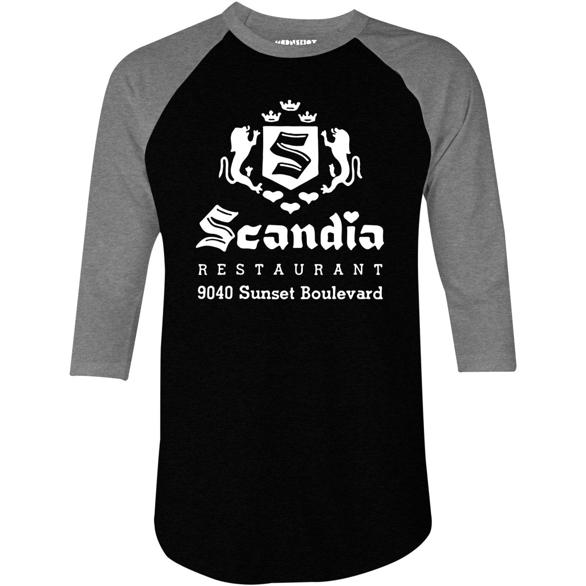 Scandia - West Hollywood, CA - Vintage Restaurant - 3/4 Sleeve Raglan T-Shirt