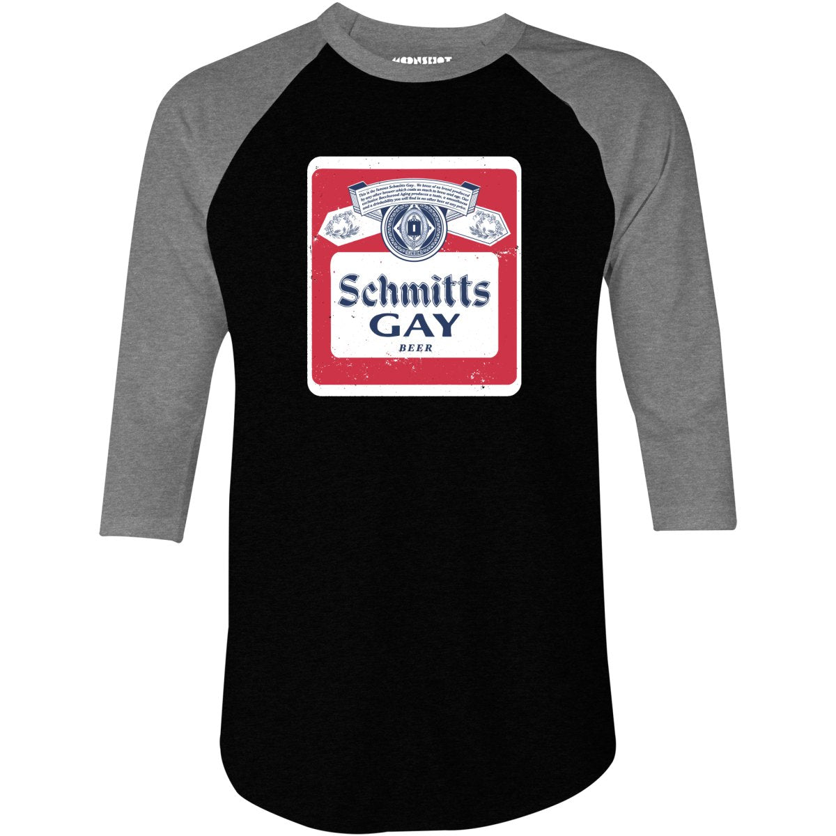Schmitts Gay Beer - 3/4 Sleeve Raglan T-Shirt