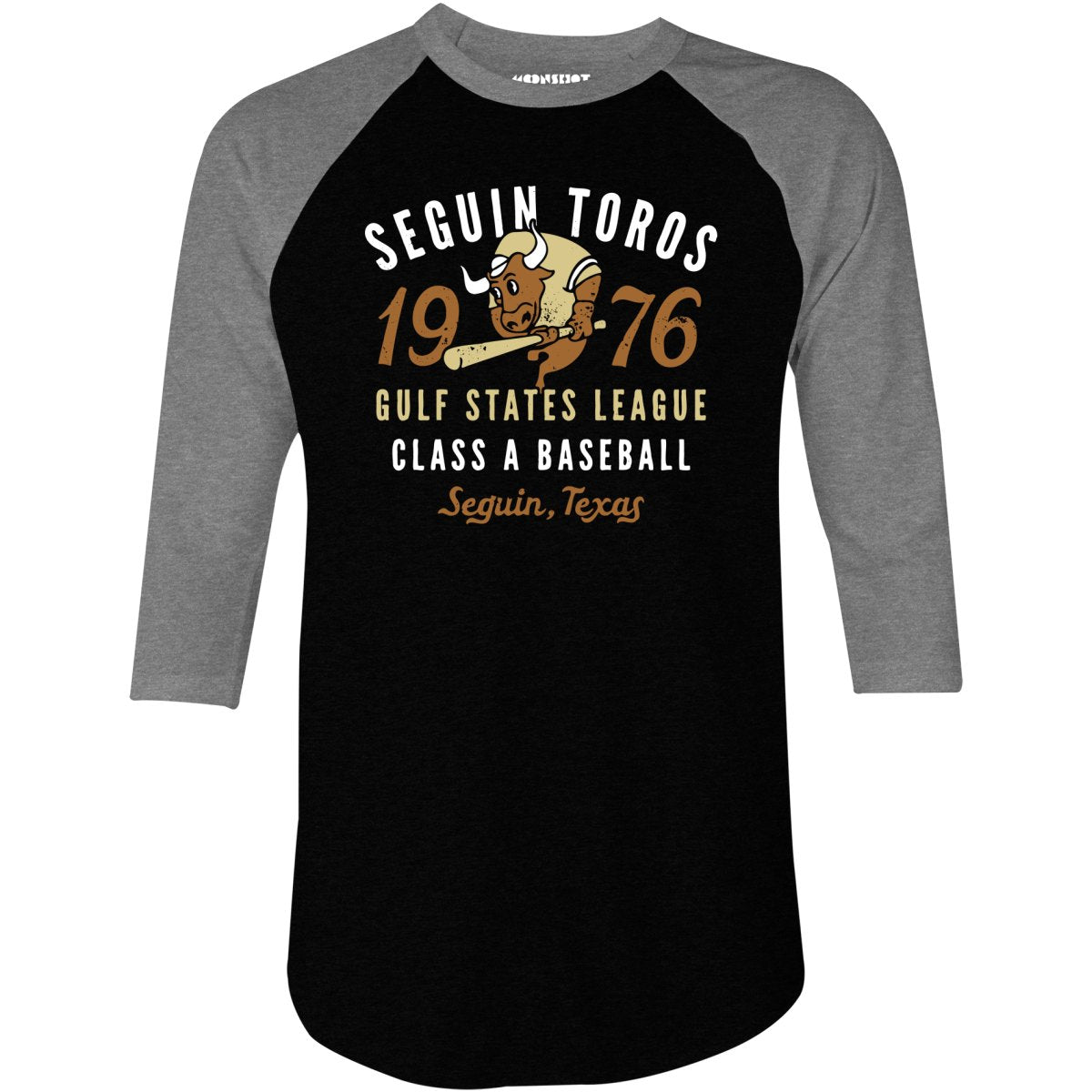 Seguin Toros - Texas - Vintage Defunct Baseball Teams - 3/4 Sleeve Raglan T-Shirt