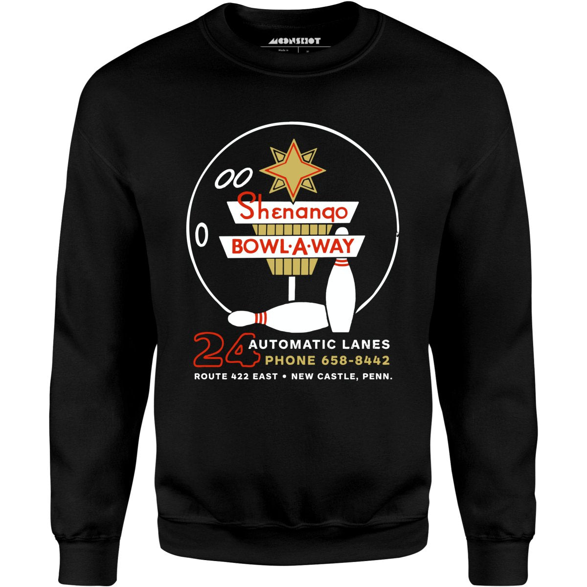 Shenango Bowl-a-Way - New Castle, PA - Vintage Bowling Alley - Unisex Sweatshirt