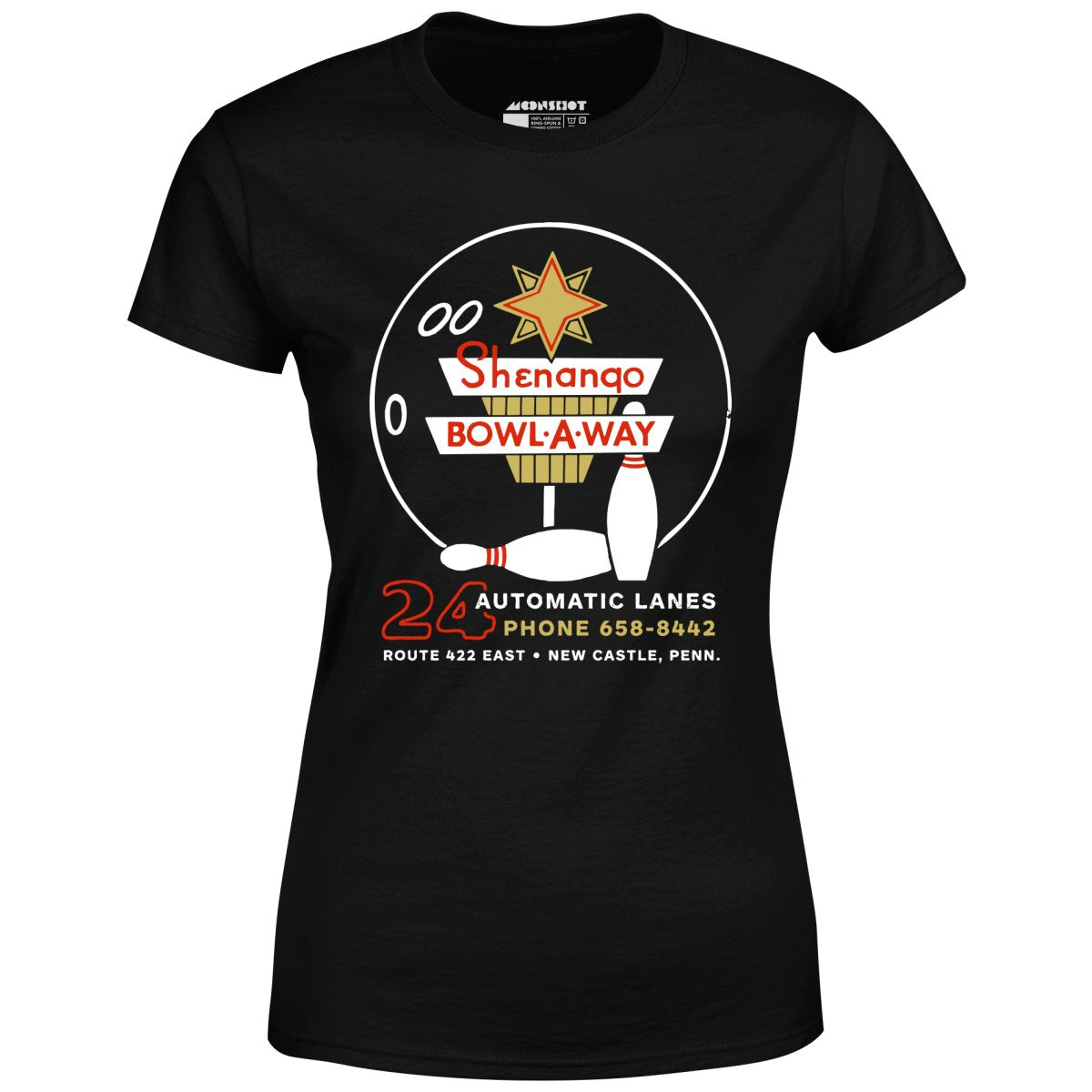 Shenango Bowl-a-Way - New Castle, PA - Vintage Bowling Alley - Women's T-Shirt