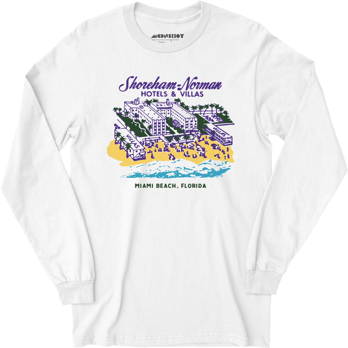 Shoreham Norman Hotels & Villas - Miami, FL - Vintage Hotel - Long Sleeve T-Shirt