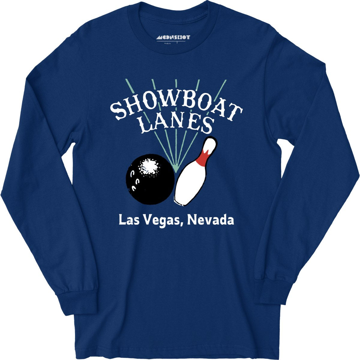 Showboat Lanes - Las Vegas, NV - Vintage Bowling Alley - Long Sleeve T-Shirt