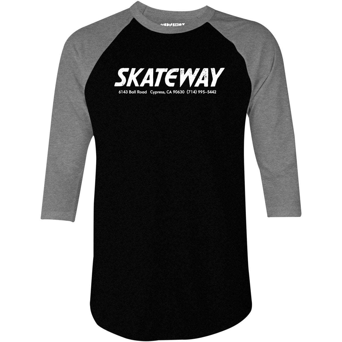 Skateway - Cypress, CA - Vintage Roller Rink - 3/4 Sleeve Raglan T-Shirt