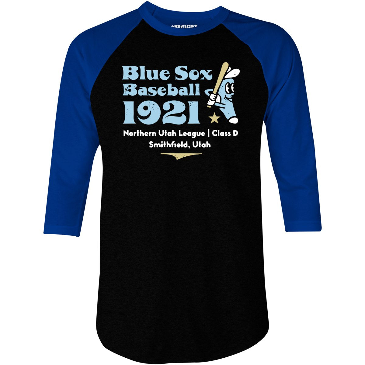 Smithfield Blue Sox - Utah - Vintage Defunct Baseball Teams - 3/4 Sleeve Raglan T-Shirt