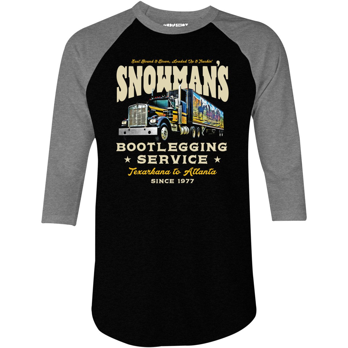 Snowman's Bootlegging Service - 3/4 Sleeve Raglan T-Shirt