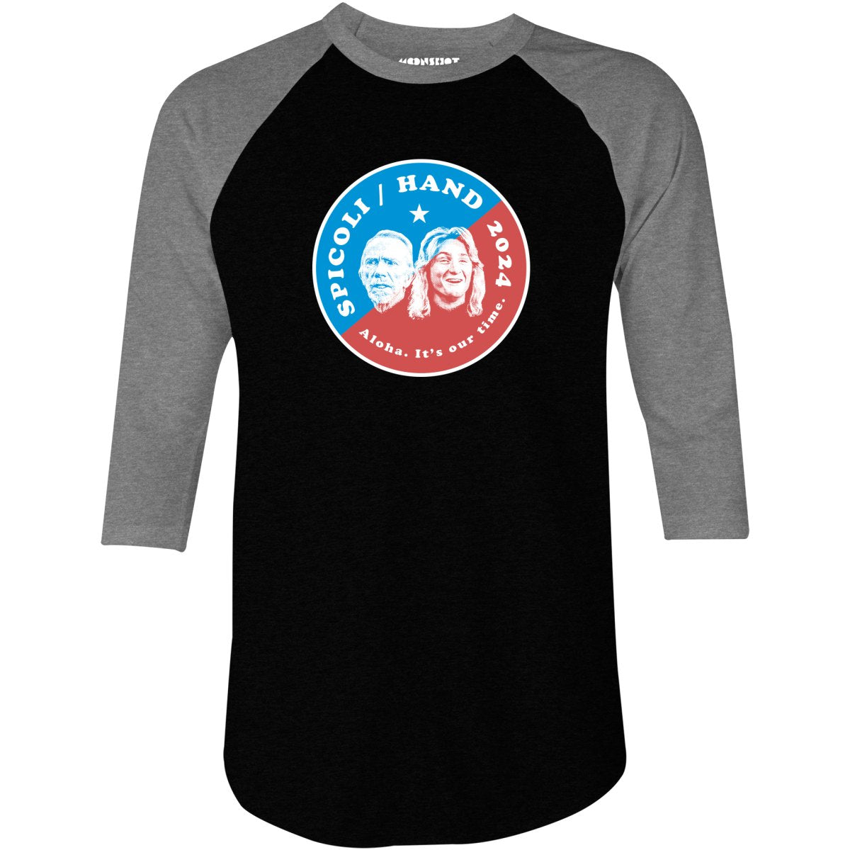 Spicoli Hand 2024 - Phony Campaign - 3/4 Sleeve Raglan T-Shirt