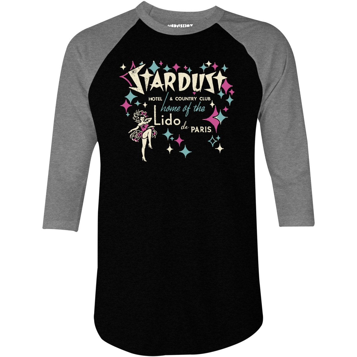Stardust - Vintage Las Vegas - 3/4 Sleeve Raglan T-Shirt