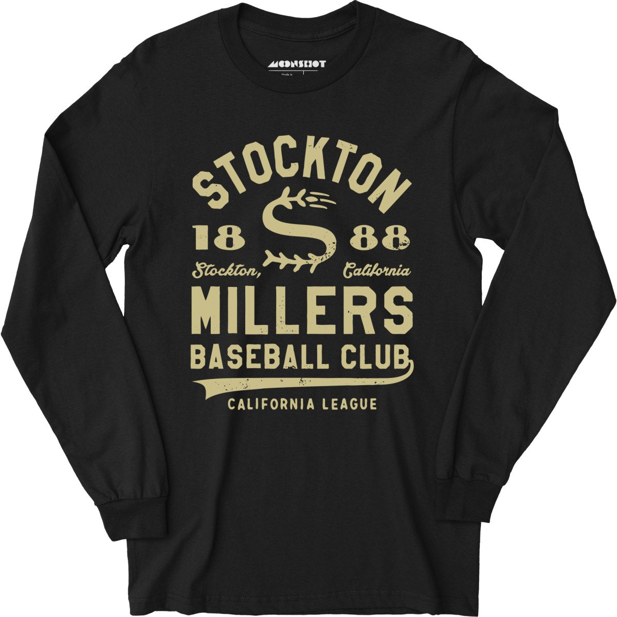 Stockton Millers - California - Vintage Defunct Baseball Teams - Long Sleeve T-Shirt