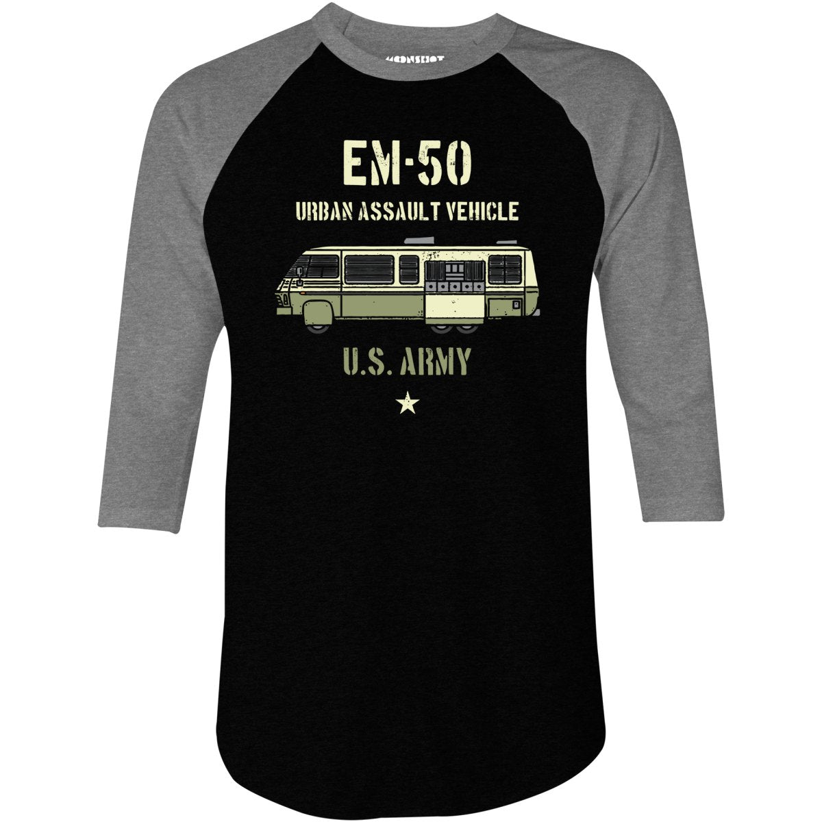 Stripes EM-50 Urban Assault Vehicle - 3/4 Sleeve Raglan T-Shirt