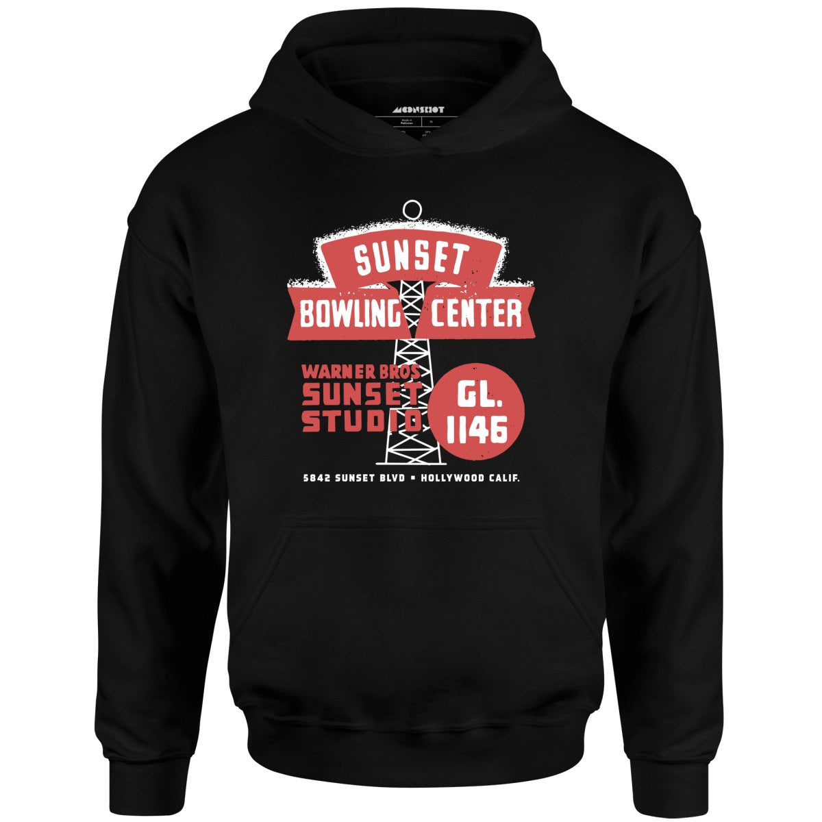 Sunset Bowling Center - Hollywood, CA - Vintage Bowling Alley - Unisex Hoodie