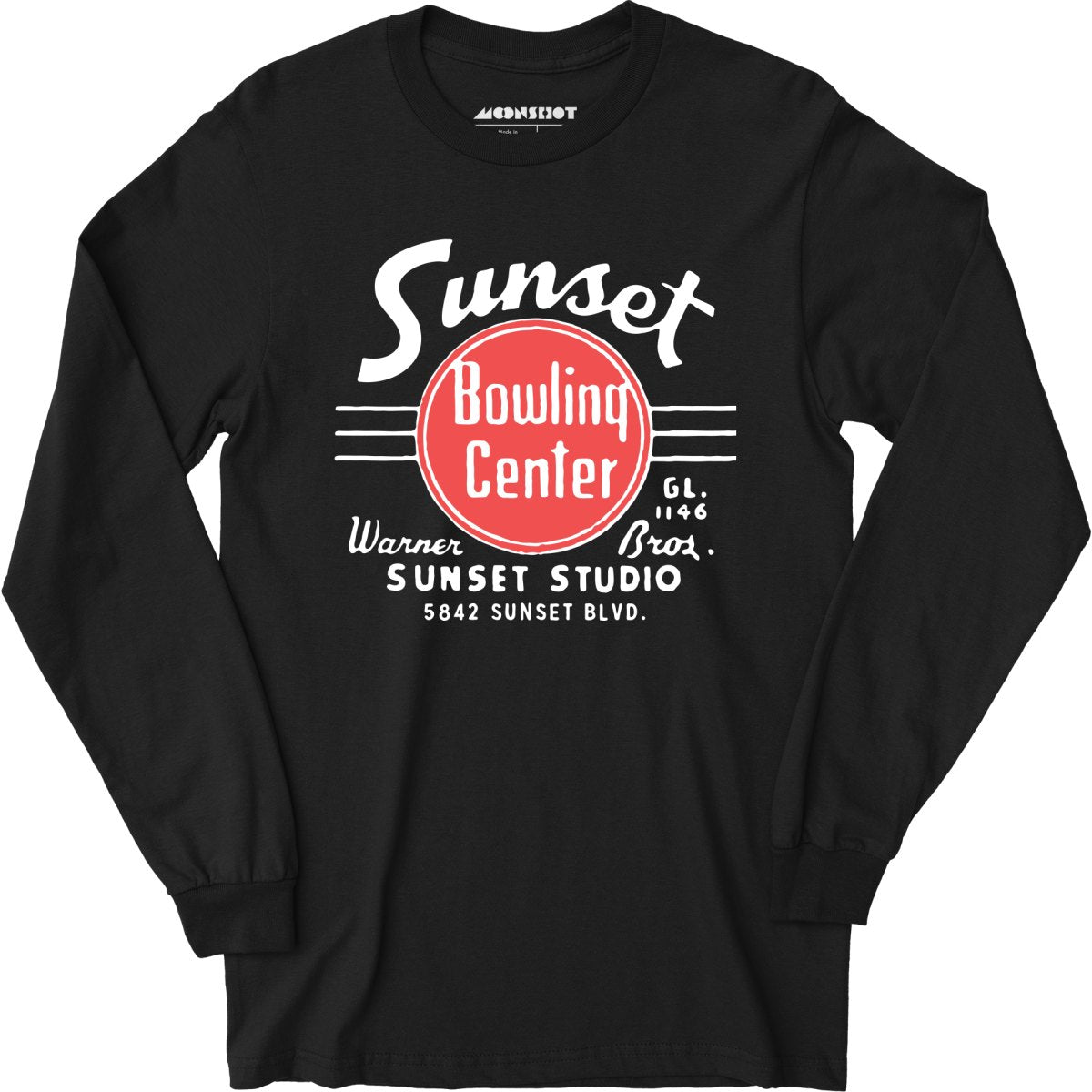 Sunset Bowling Center v2 - Hollywood, CA - Vintage Bowling Alley - Long Sleeve T-Shirt