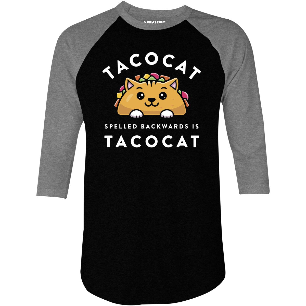 Tacocat Spelled Backwards - 3/4 Sleeve Raglan T-Shirt