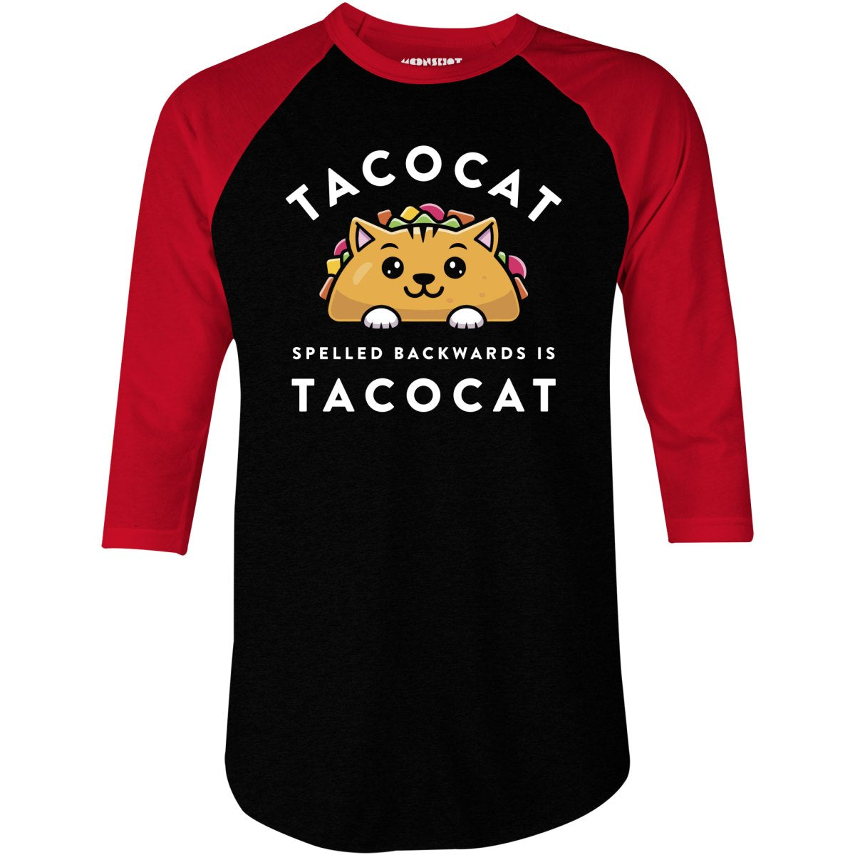 Tacocat Spelled Backwards - 3/4 Sleeve Raglan T-Shirt