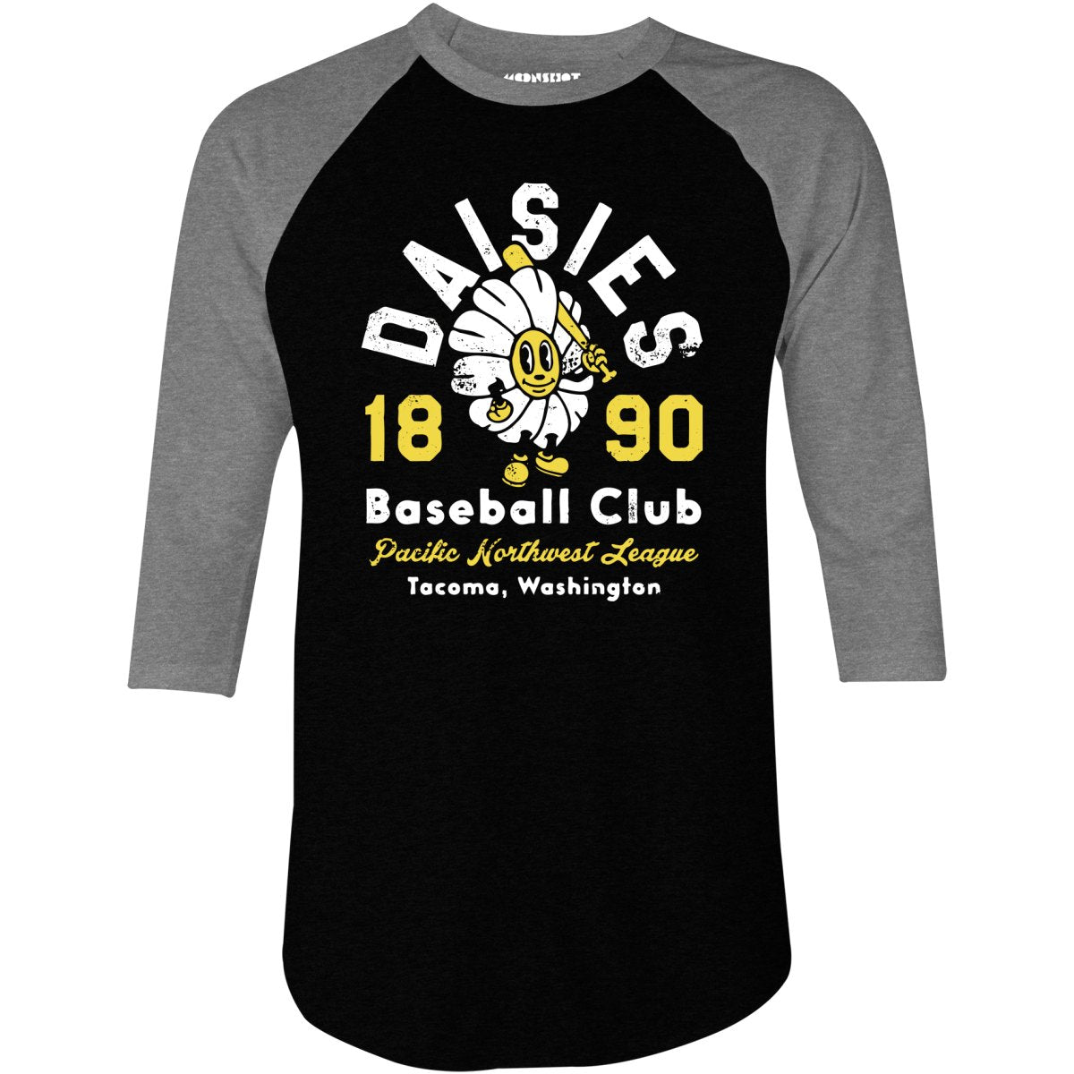 Tacoma Daisies - Washington - Vintage Defunct Baseball Teams - 3/4 Sleeve Raglan T-Shirt
