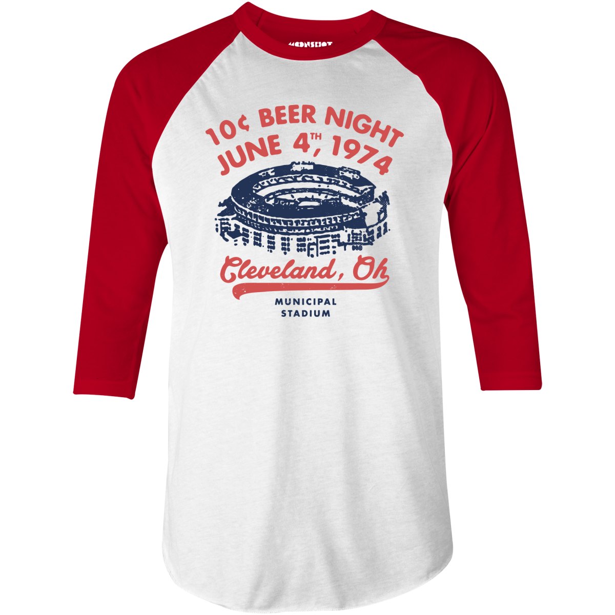 Ten Cent Beer Night - Cleveland Ohio - 3/4 Sleeve Raglan T-Shirt