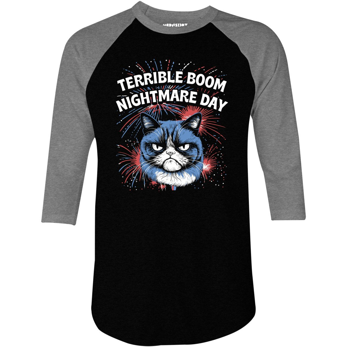 Terrible Boom Nightmare Day - 3/4 Sleeve Raglan T-Shirt