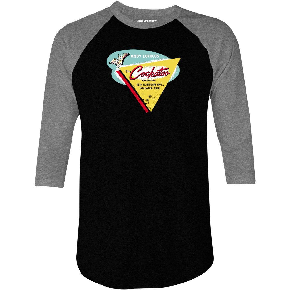 The Cockatoo - Inglewood, CA - Vintage Restaurant - 3/4 Sleeve Raglan T-Shirt