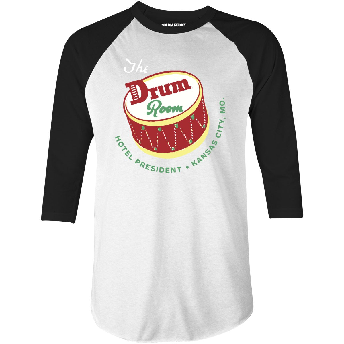 The Drum Room - Kansas City, MO - Vintage Restaurant - 3/4 Sleeve Raglan T-Shirt