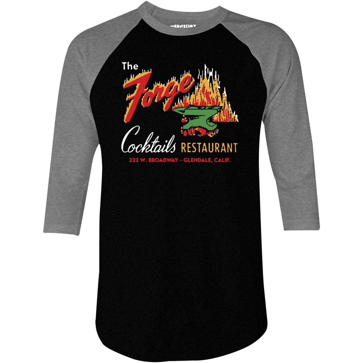 The Forge - Glendale, CA - Vintage Restaurant - 3/4 Sleeve Raglan T-Shirt