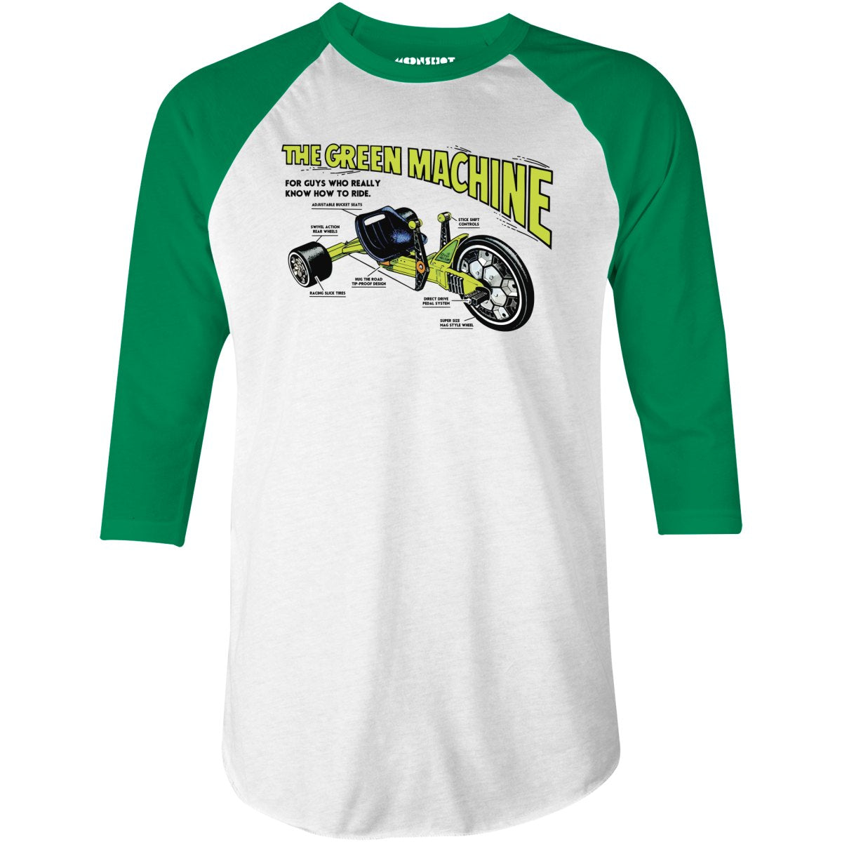 The Green Machine - 3/4 Sleeve Raglan T-Shirt