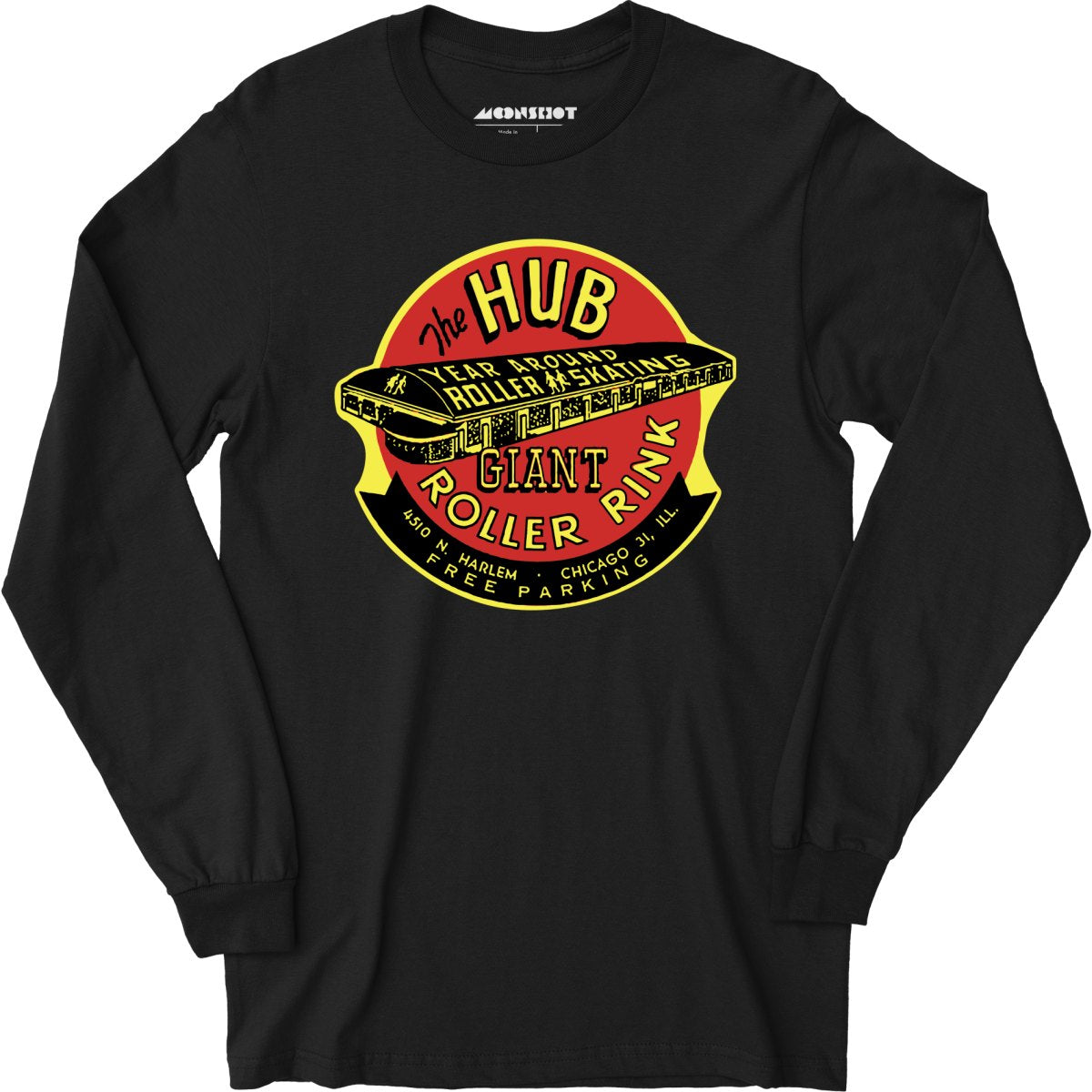 The Hub Roller Rink - Chicago, Illinois - Vintage Roller Rink - Long Sleeve T-Shirt