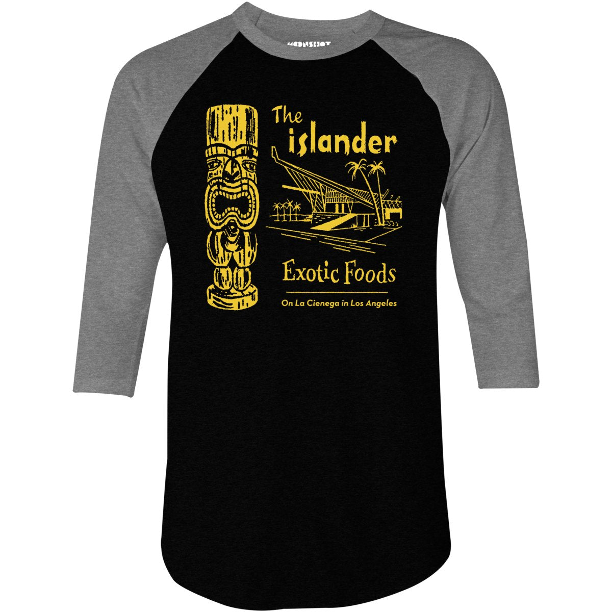 The Islander - Los Angeles, CA - Vintage Tiki Bar - 3/4 Sleeve Raglan T-Shirt