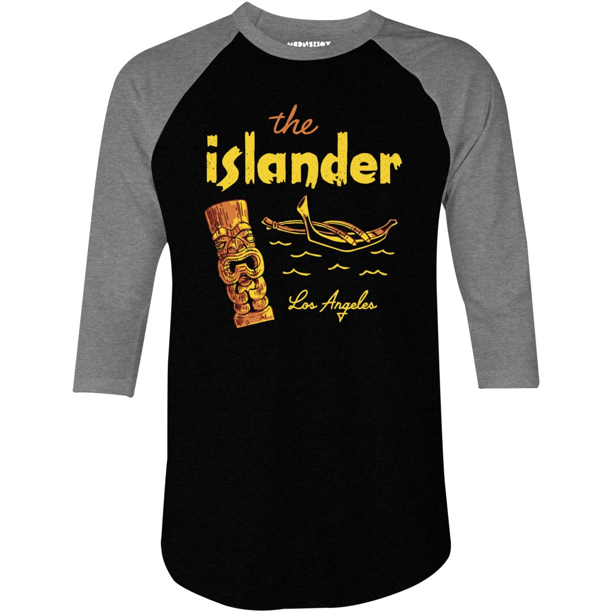 The Islander v2 - Los Angeles, CA - Vintage Tiki Bar - 3/4 Sleeve Raglan T-Shirt