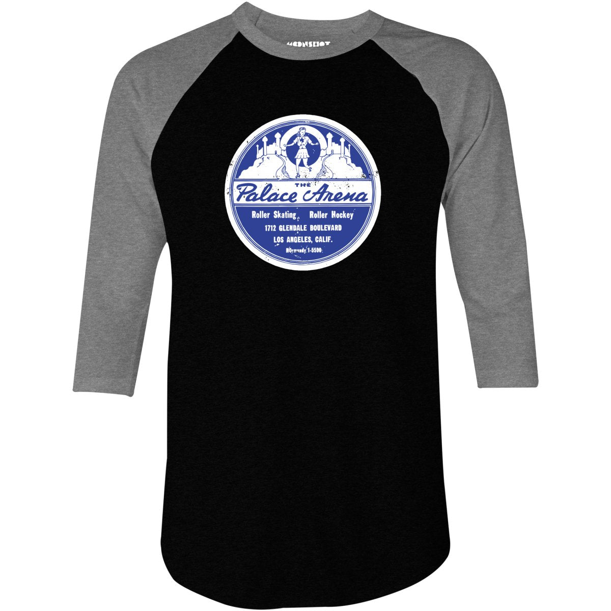 The Palace Arena - Los Angeles, CA - Vintage Roller Rink - 3/4 Sleeve Raglan T-Shirt