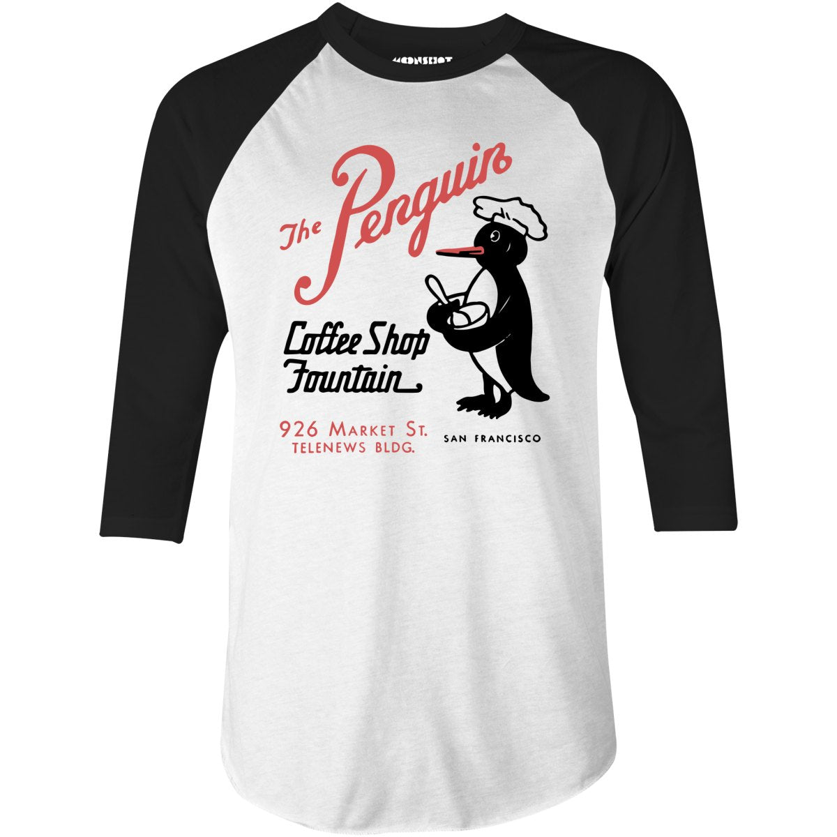 The Penguin - San Francisco, CA - Vintage Restaurant - 3/4 Sleeve Raglan T-Shirt