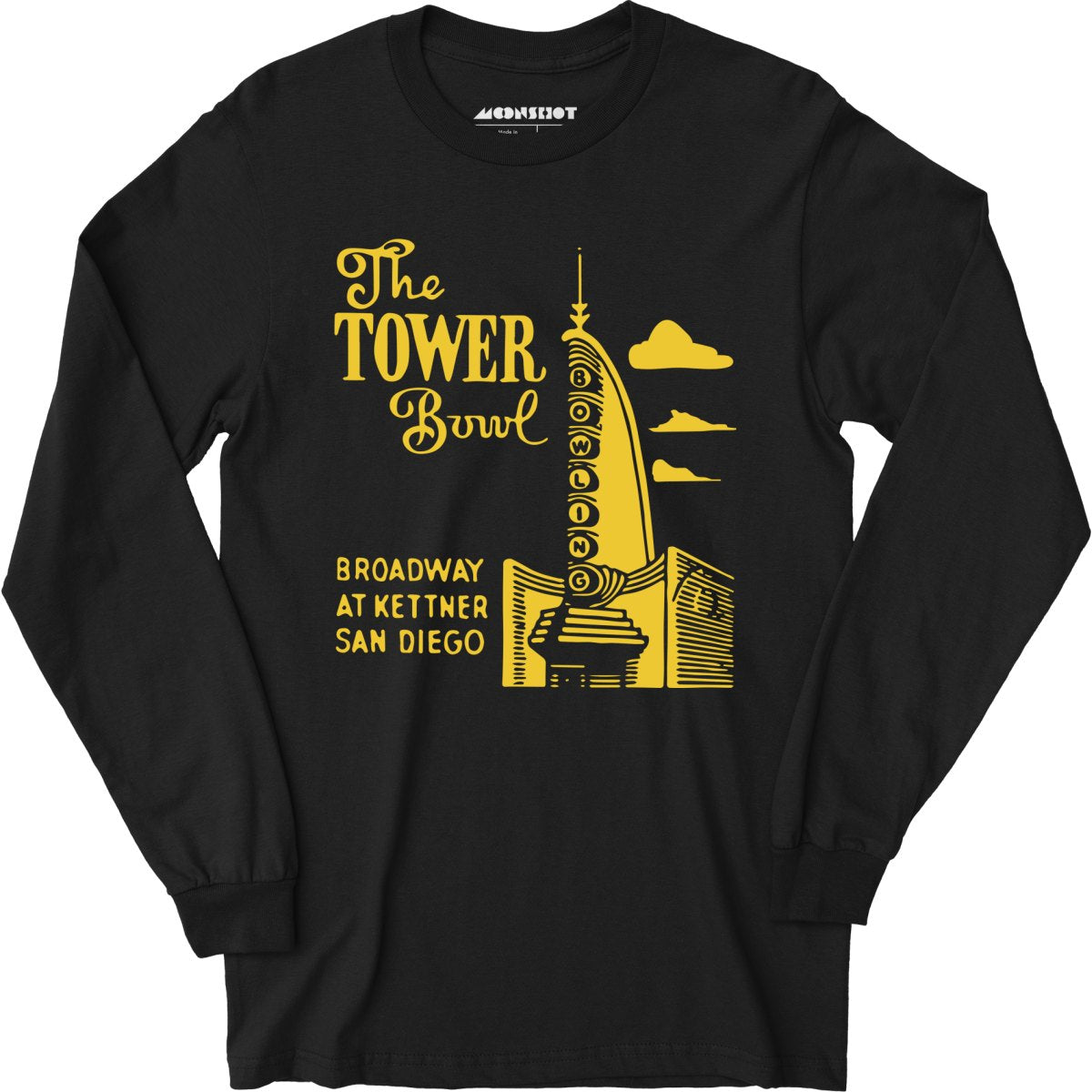 The Tower Bowl - San Diego, CA - Vintage Bowling Alley - Long Sleeve T-Shirt
