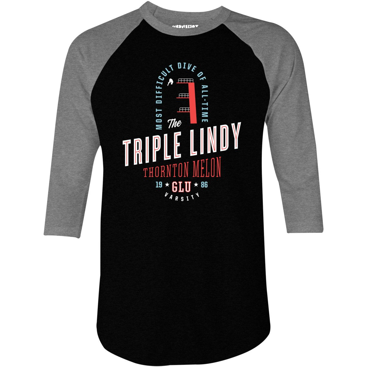 The Triple Lindy - 3/4 Sleeve Raglan T-Shirt