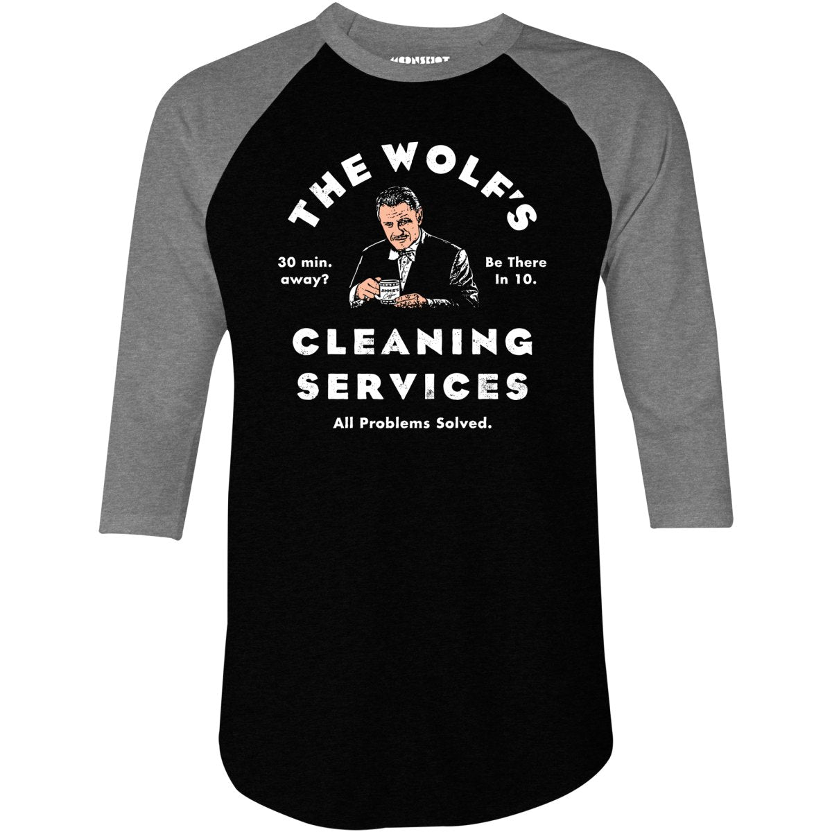 The Wolf's Cleaning Services - 3/4 Sleeve Raglan T-Shirt