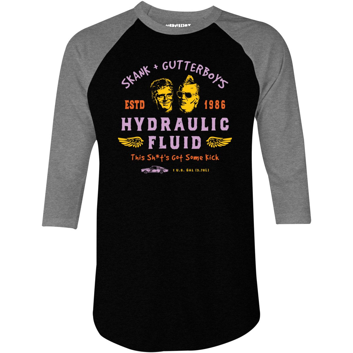 The Wraith - Skank & Gutterboy's Hydraulic Fluid - 3/4 Sleeve Raglan T-Shirt